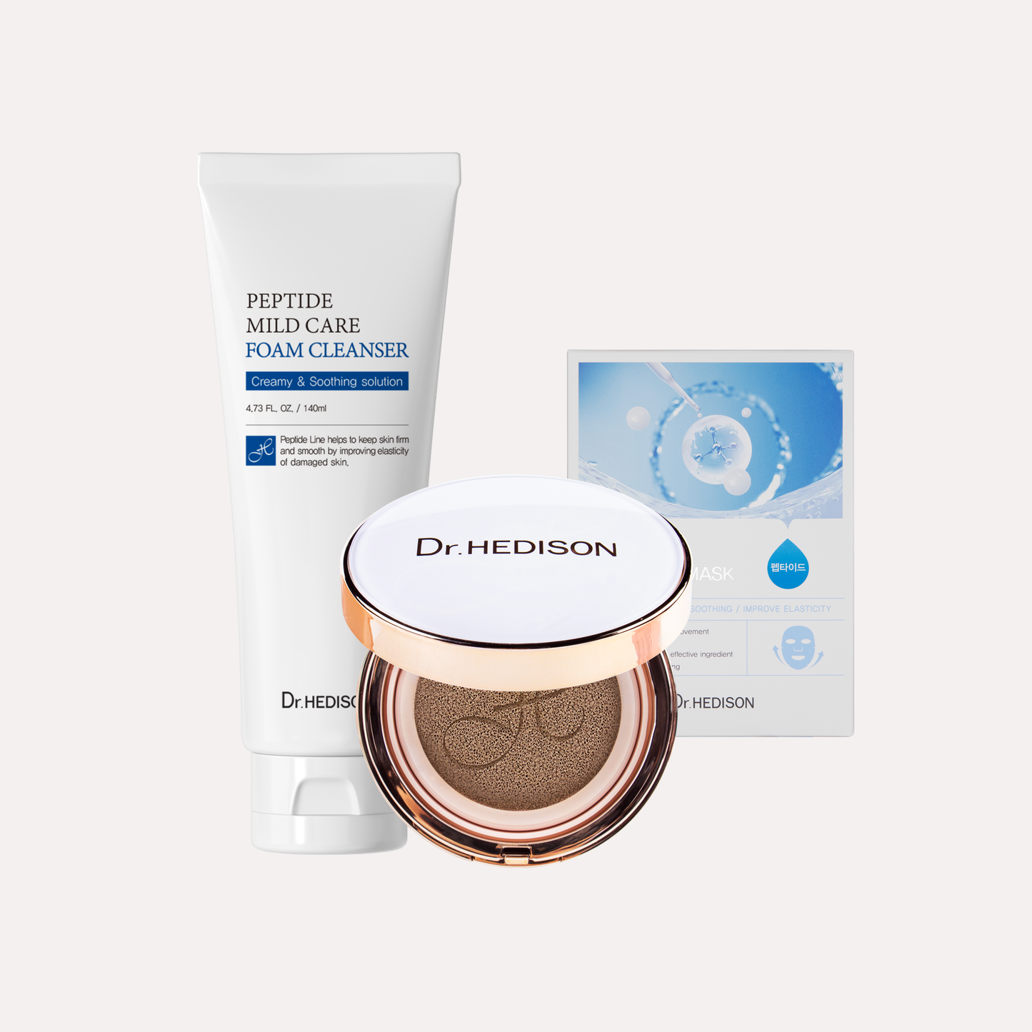 Dr. Hedison Miracle Cushion & Peptide Foam Cleanser & Ppetide Hydrating Mask