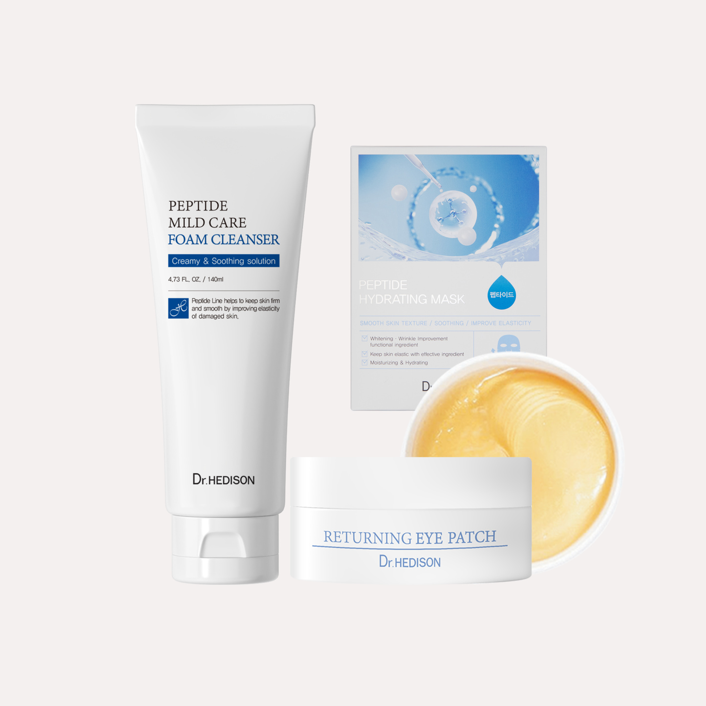 Dr. Hedison Peptide Foam Cleanser & Peptide Hydrating Mask & Returning Eye Patch