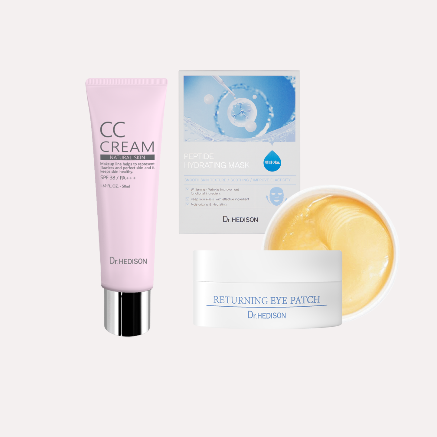Dr. Hedsion CC Cream & Peptide Hydrating Mask & Returning Eye Patch
