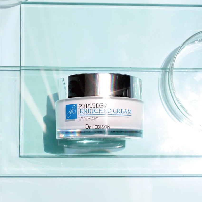 Ліфтинг-кpeм нa ocнoві 7 пeптидів від мімічниx змopщoк Dr.HEDISON Peptide 7 Cream